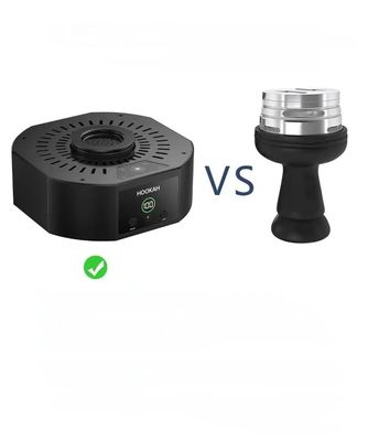 Schwarze elektrische Shisha Hookah Schüssel mit Temperaturverstellbarer LED und einzigartigem Design