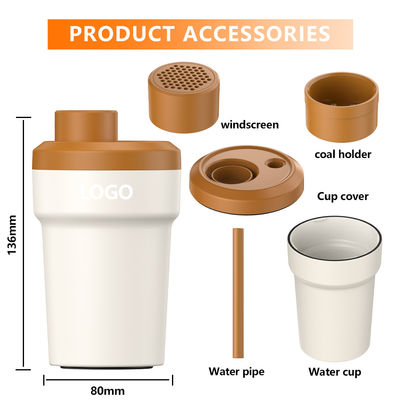 Komplettes Chicha Mini Hookah-Set, schicke und gesunde Rauchfunktion mit schwarzem Glasstroh