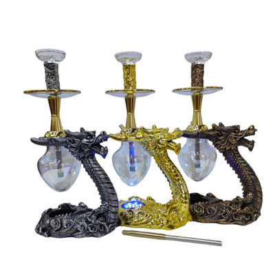 Party Bar Rauchen Hookah Shisha Set mit Harz Drachen Design und komplettes Zubehör