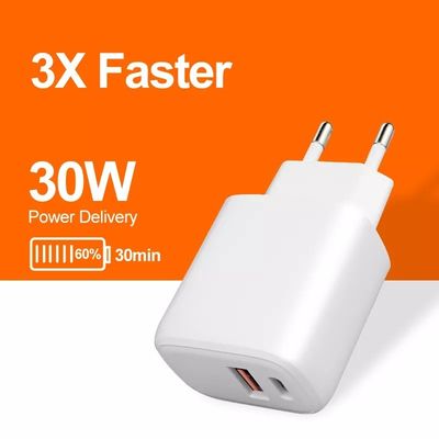 EU-Stecker 30W AC-Ladegerät PD-Adapter für schnellladende Laptops/Projektoren