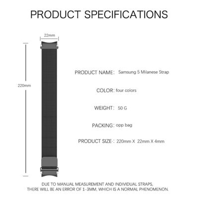 Milanese Mesh Loop Edelstahl-Uhrband für SamSung GaLaxy Watch 5 OEM ODM