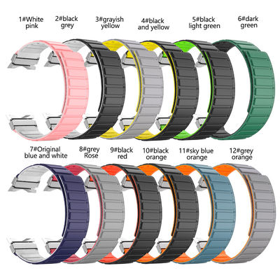 22mm SamSung Watch 4 Magnetischer Lederband mit Doppelfarbrotation und Nylon