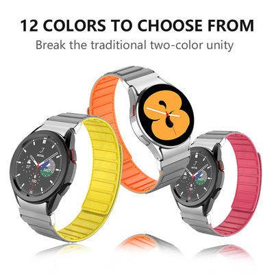 22mm SamSung Watch 4 Magnetischer Lederband mit Doppelfarbrotation und Nylon