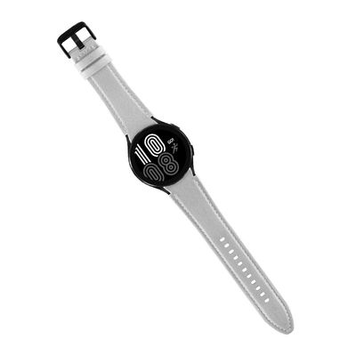 20mm Gummi-Leder-Uhrband Kompatibel mit Samsung Watch Series Retro Ersatz