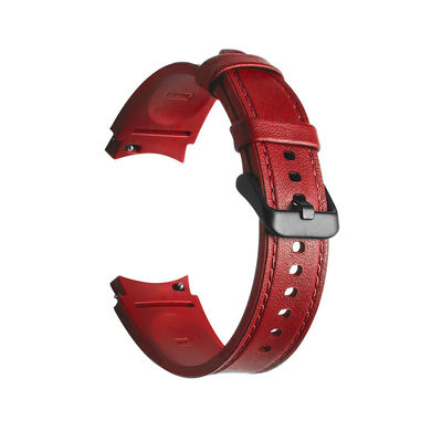20mm Gummi-Leder-Uhrband Kompatibel mit Samsung Watch Series Retro Ersatz