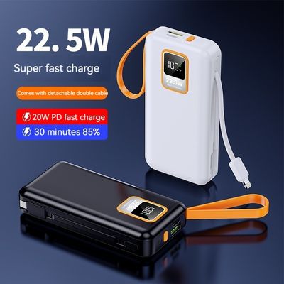 Outdoor 10000mAh TC Port Mini 22,5W Schnellladekraftbank mit Kabel und tatsächlicher Kapazität