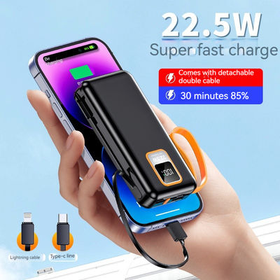 Outdoor 10000mAh TC Port Mini 22,5W Schnellladekraftbank mit Kabel und tatsächlicher Kapazität
