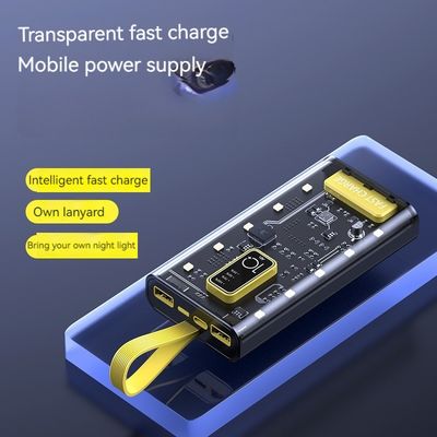 TYPE-C Eingangsschnittstelle Stromversorgung Transparent 10000mAh mobile Stromversorgung für iPhone 15 14