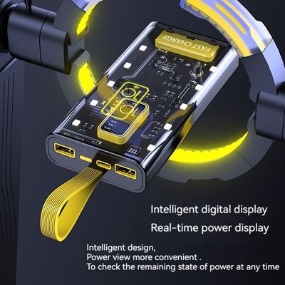 TYPE-C Eingangsschnittstelle Stromversorgung Transparent 10000mAh mobile Stromversorgung für iPhone 15 14