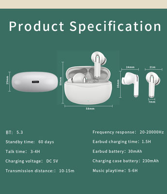 Wireless TWS Headset Low Latency ANC ENC Ohrhörer mit privater Form und Digital Display