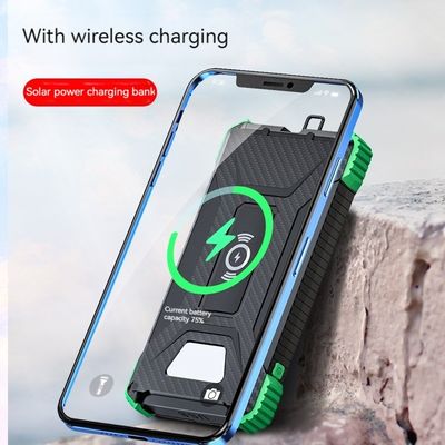 Wireless Output 5W Solar Power Bank 2.1A Ausgang 10000mAh für iPhone 15 Außenladung