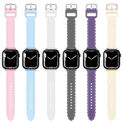 Populärer Luxus-Stil für Apple Watch 45mm Clear Glitter Lace Diamond Ersatzband