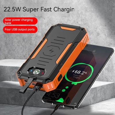 15W Ausgangsleistung Private Form Wireless Charging Solar Power Bank für iPhone 30000mAh