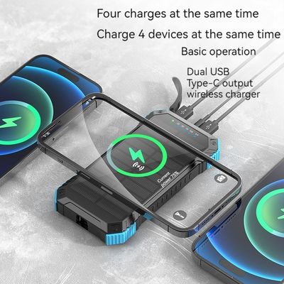 Schnelle Ladung Unterstützung Wasserdicht 20000mah Solarpanel Power Bank für Outdoor-Aktivitäten