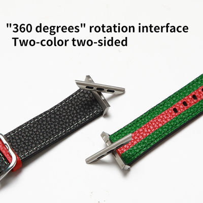 OEM ODM Doppelseitiges Band Lederuhrband für Apple Watch Band 38 40 41 42 44 45mm Band