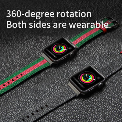 OEM ODM Doppelseitiges Band Lederuhrband für Apple Watch Band 38 40 41 42 44 45mm Band