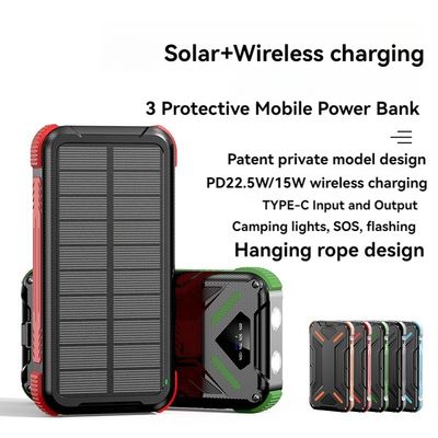 Wireless 15W/USB 22,5W Ausgang Solarstrombank 20000mAh für Mobiltelefone Smartphones