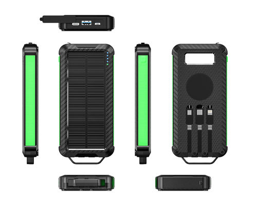 Ultra dünn schnelles Laden Batterie Ladegerät 10000mAh Wireless Solar Power Bank für den Außenbereich