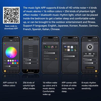 Wireless-Ladegerät mit Wecker Digital App Control RGB Light Wireless Lautsprecher