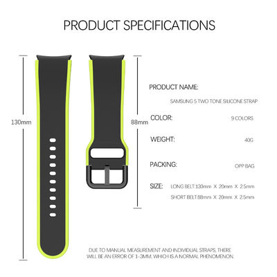 Samsung Galaxy Watch 5 40mm 44mm Silikonband mit doppeltem Design Band Breite 20mm