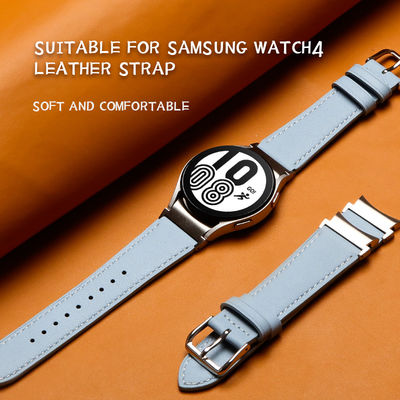 20mm Leder Uhrenband für Samsung Galaxy Watch 4 Quick Release Echtlederband