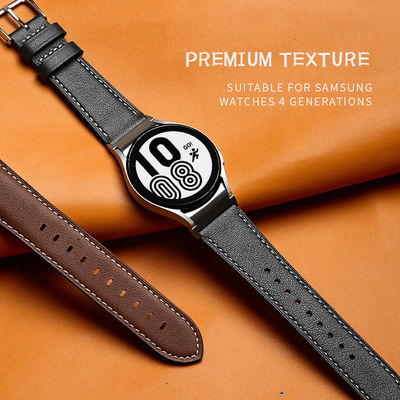 20mm Leder Uhrenband für Samsung Galaxy Watch 4 Quick Release Echtlederband