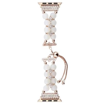 Schmuck Armband Perlen Frauen Uhrenband für iWatch 8 Serie 38mm 40mm Smart Watch Band