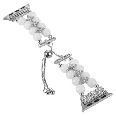 Schmuck Armband Perlen Frauen Uhrenband für iWatch 8 Serie 38mm 40mm Smart Watch Band