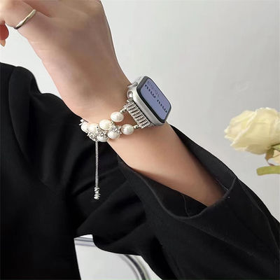 OEM ODM Frauen Metall Diamanten Schmuck Armband Armband Mode Handgemachte Uhren Gürtel Für iWatch Serie 8 7 6 5 4 3 2 1