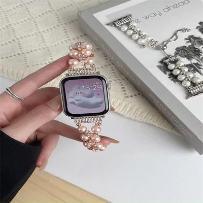 OEM ODM Frauen Metall Diamanten Schmuck Armband Armband Mode Handgemachte Uhren Gürtel Für iWatch Serie 8 7 6 5 4 3 2 1